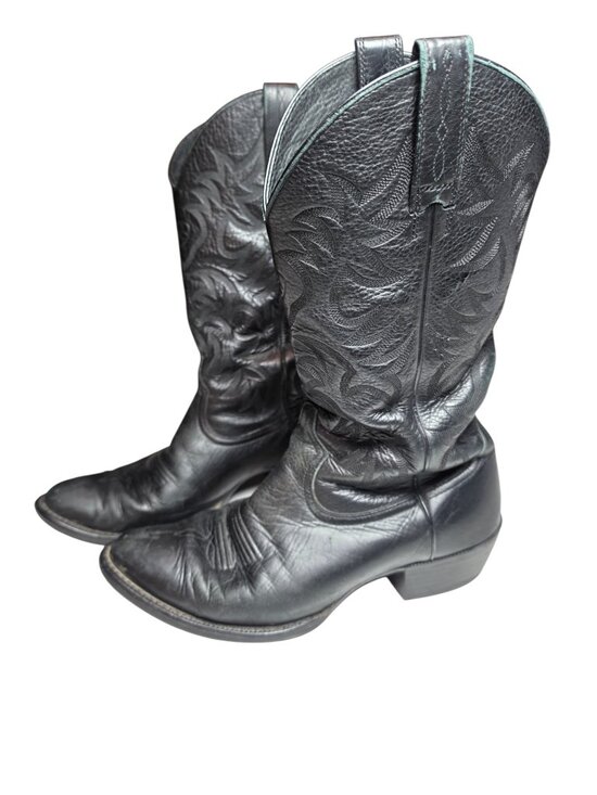 Ariat Mens Heritage Western R Toe Black Deertan Leather Cowboy Boots Sz 10.5 D main image 13